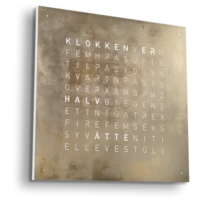 QLOCKTWO Earth 45 Creator's Edition Silver and Gold NORWEGIAN