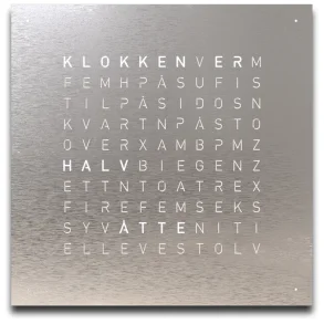 QLOCKTWO Earth 45 Stainless Steel NORWEGIAN