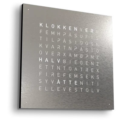 QLOCKTWO Earth 45 Stainless Steel NORWEGIAN