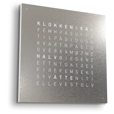 QLOCKTWO Earth 45 Stainless Steel NORWEGIAN