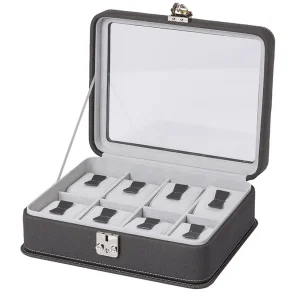 SKRIN FOR 8 UR SORT/GR� 32534-VINDU I LOKKET