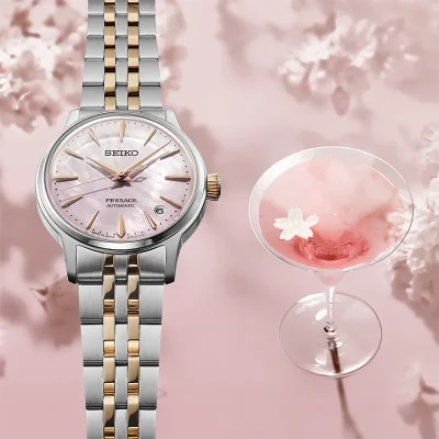 Seiko SRPM06J1 mekanisk automatisk klokke rosa 34 mm