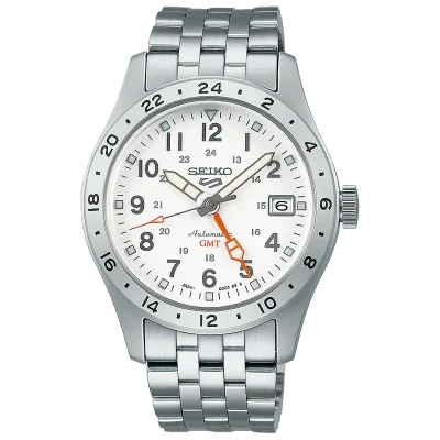 Seiko SSK059K1 mekanisk klokke med hvit urskive, 39 mm