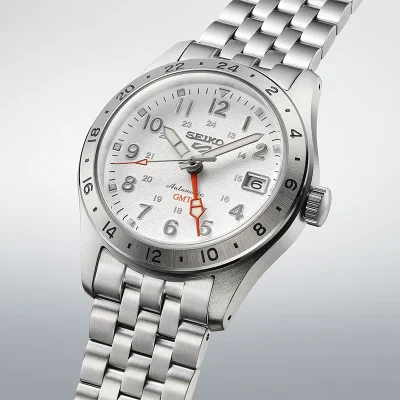 Seiko SSK059K1 mekanisk klokke med hvit urskive, 39 mm