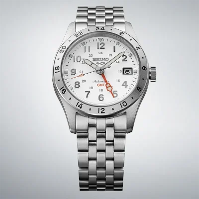 Seiko SSK059K1 mekanisk klokke med hvit urskive, 39 mm
