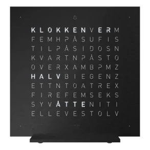 Qlocktwo Earth 13,5  Deep Black NORWEGIAN