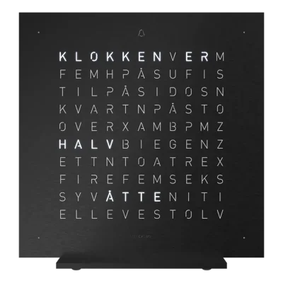Qlocktwo Earth 13,5  Deep Black NORWEGIAN