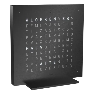 Qlocktwo Earth 13,5  Deep Black NORWEGIAN