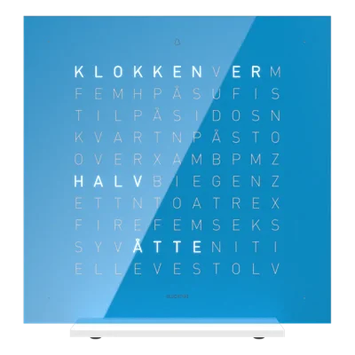 QLOCKTWO Earth 13,5 Pure Blue Candy NORWEGIAN