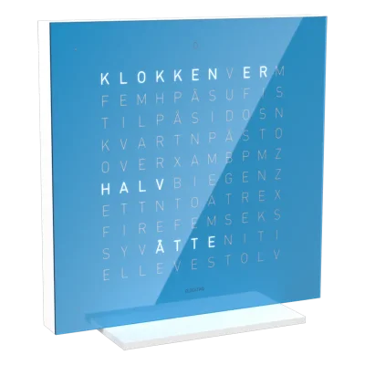 QLOCKTWO Earth 13,5 Pure Blue Candy NORWEGIAN