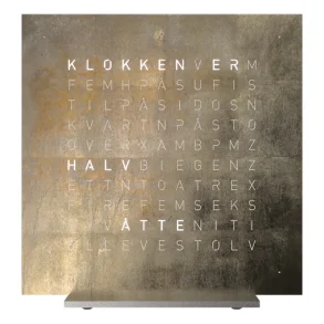 Qlocktwo Earth 13,5 Silver and Gold NORWEGIAN