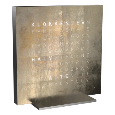 Qlocktwo Earth 13,5 Silver and Gold NORWEGIAN